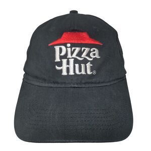 Pizza Hut Strapback Hat Black OSFA Adjustable Embroidered Employee Crew Cap